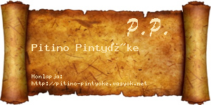 Pitino Pintyőke névjegykártya